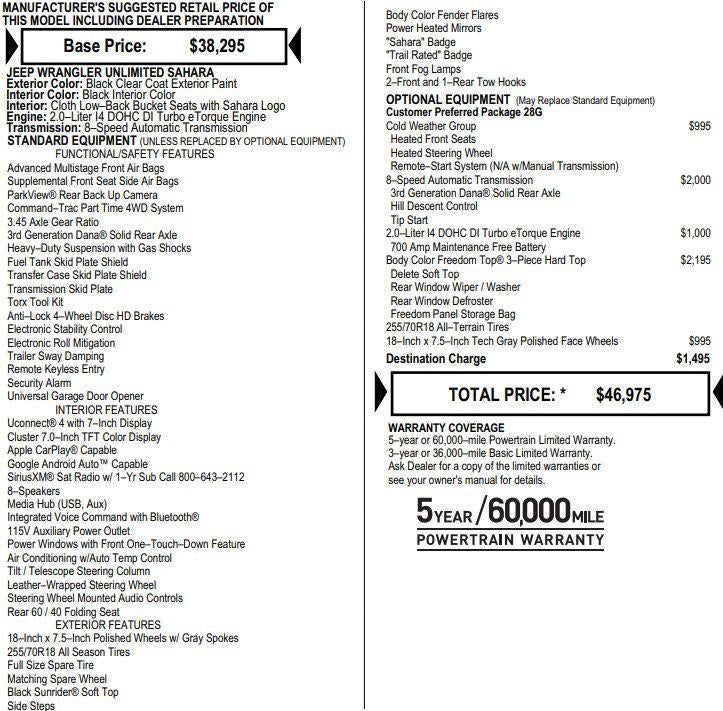 2018 Jeep Wrangler Unlimited Sahara 4x4