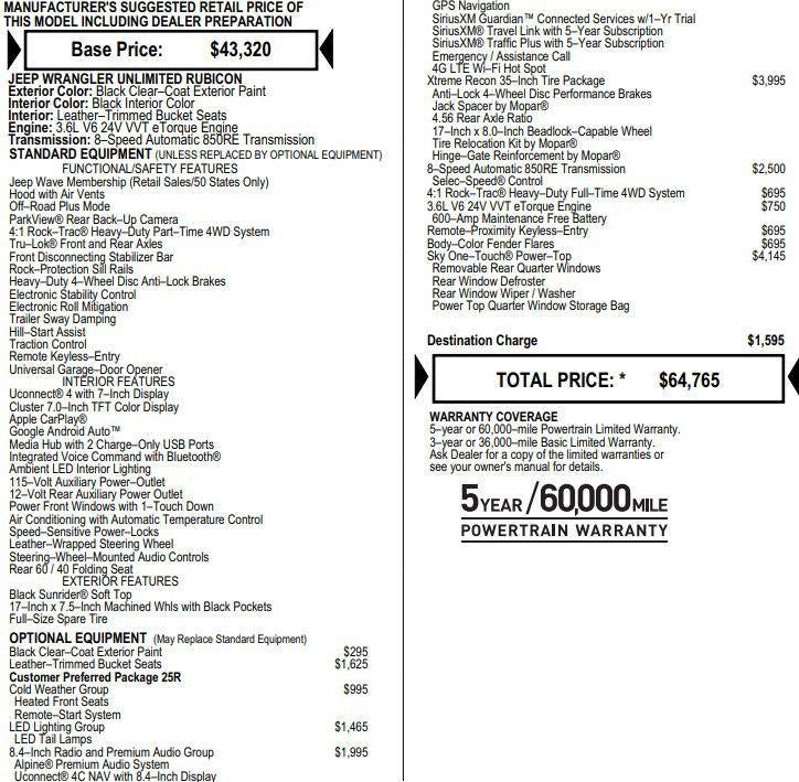 2021 Jeep Wrangler Unlimited Rubicon 4x4