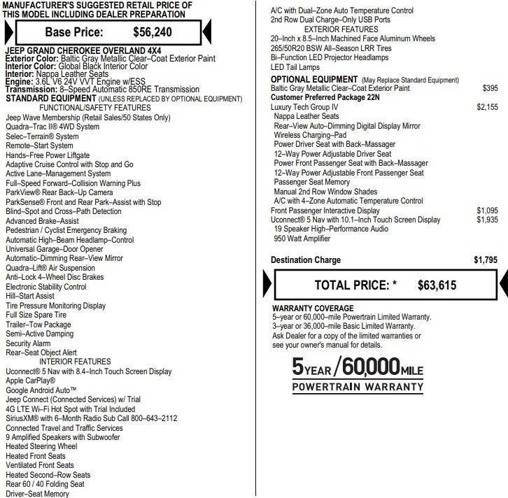 2022 Jeep Grand Cherokee Overland