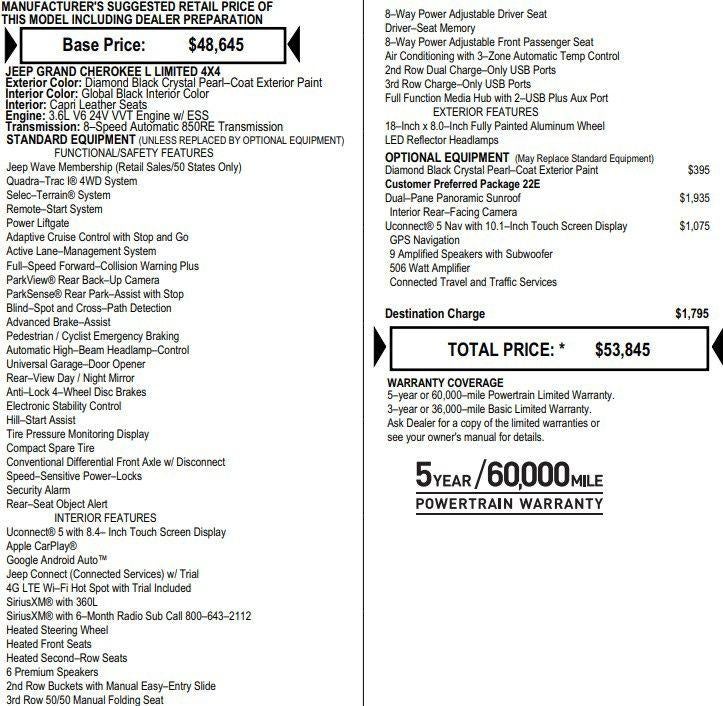 2022 Jeep Grand Cherokee L Limited 4x4