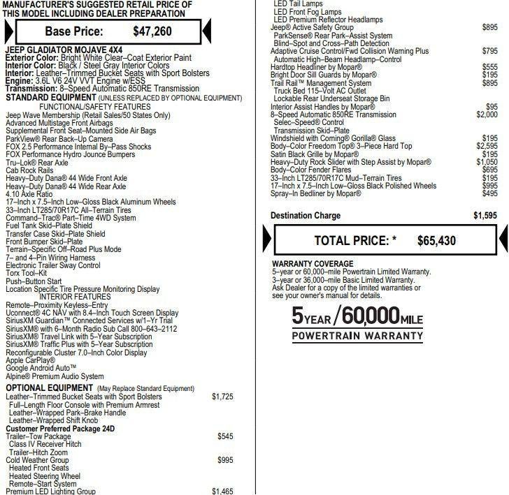 2022 Jeep Gladiator Mojave 4x4