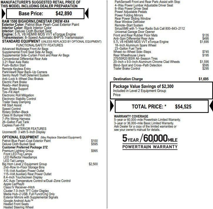 2020 RAM 1500 Big Horn