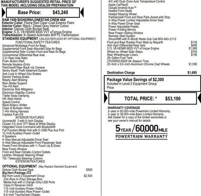 2021 RAM 1500 Big Horn Crew Cab 4x4 5'7" Box