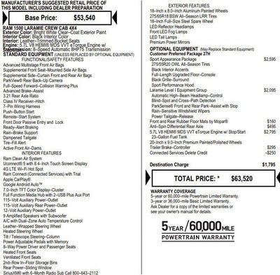 2022 RAM 1500 Laramie Crew Cab 4x4 5'7" Box