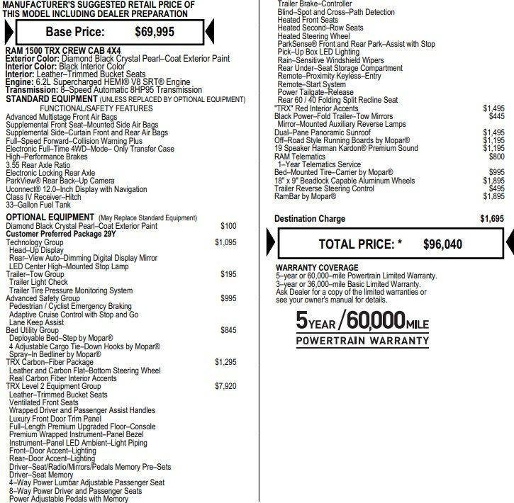 2021 RAM 1500 TRX Crew Cab 4x4 5'7" Box