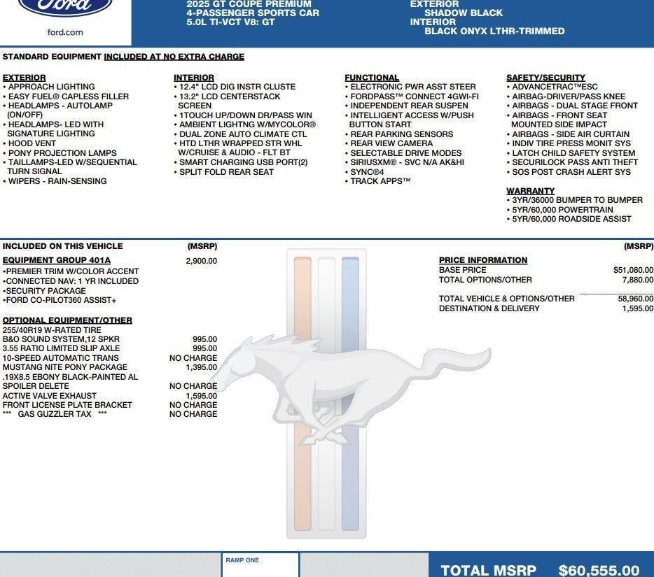 2025 Ford Mustang GT Premium Fastback