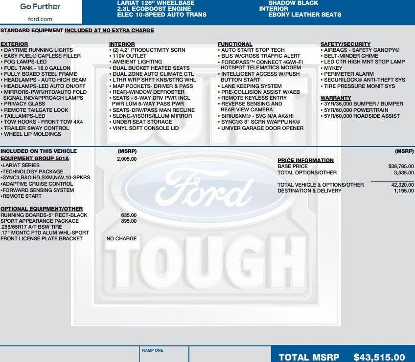 2021 Ford Ranger LARIAT