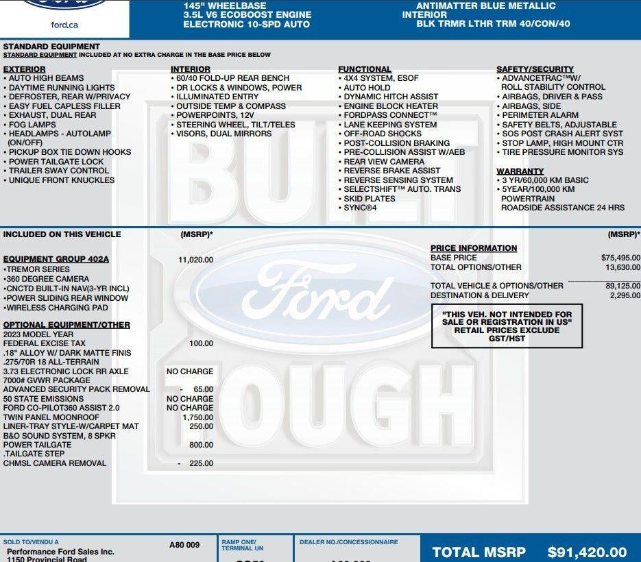 2023 Ford F-150 Tremor