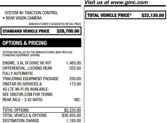 2022 GMC Canyon Elevation Standard