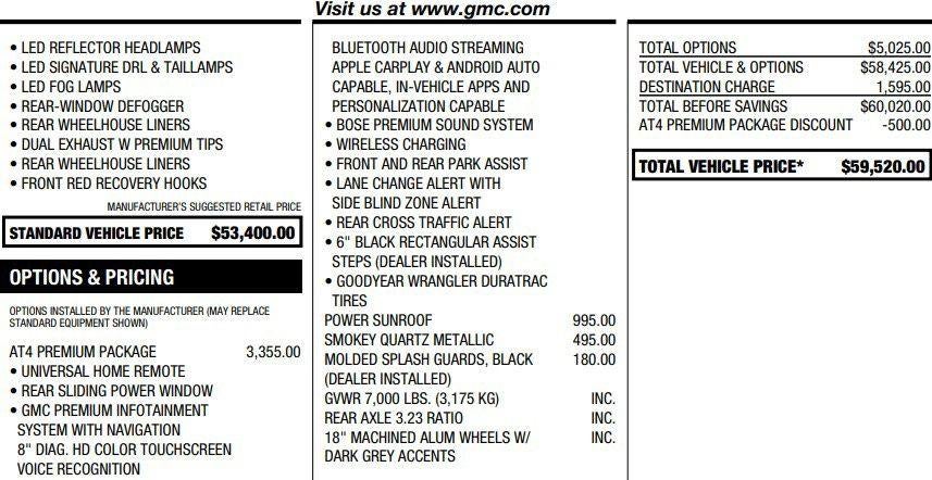 2020 GMC Sierra 1500 AT4