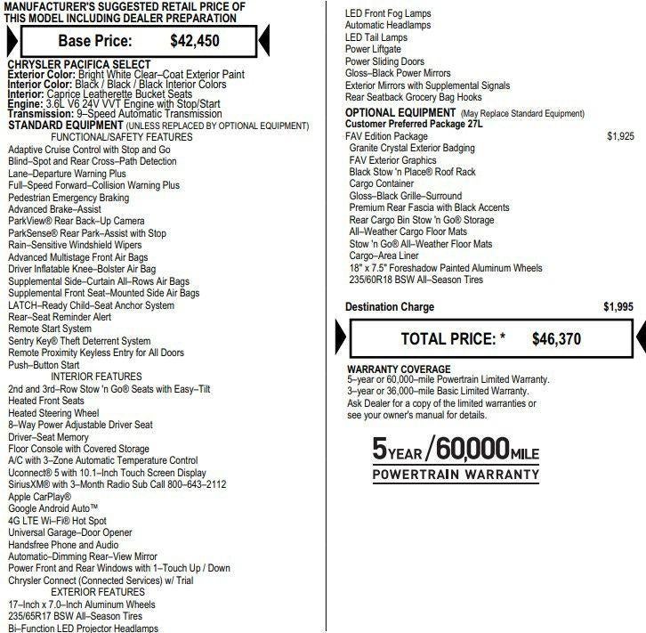 2025 Chrysler Pacifica Select