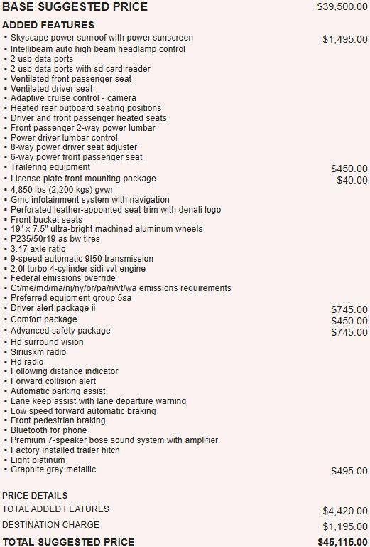 2019 GMC Terrain Denali