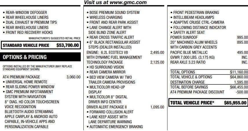 2020 GMC Sierra 1500 AT4