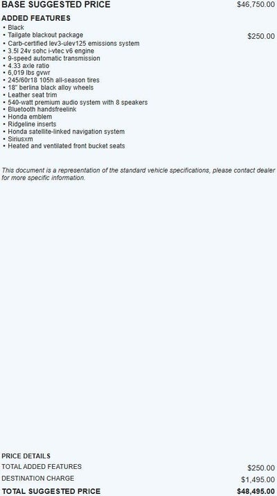 2025 Honda Ridgeline Black Edition