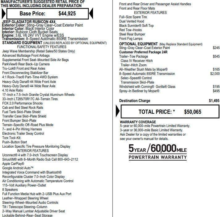 2021 Jeep Gladiator Rubicon 4x4