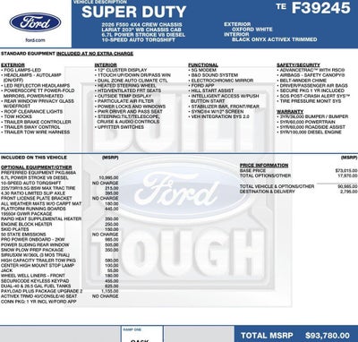 2026 Ford Super Duty F-550 DRW LARIAT 4WD Crew Cab 179" WB 60" CA