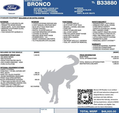 2026 Ford Bronco Big Bend 4 Door 4x4