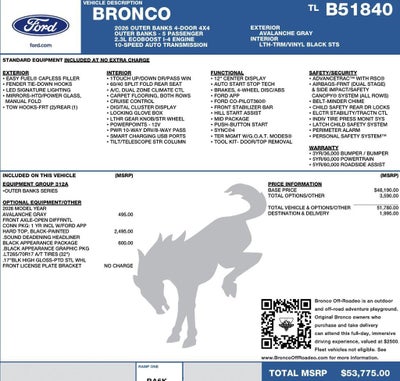 2026 Ford Bronco Outer Banks 4 Door 4x4