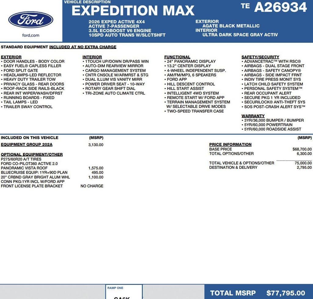 2026 Ford Expedition Max Active 4x4