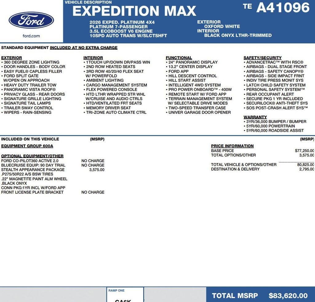 2026 Ford Expedition Max Platinum 4x4