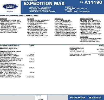 2027 Ford Expedition Max Platinum 4x4