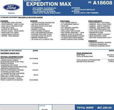 2027 Ford Expedition Max Platinum 4x4
