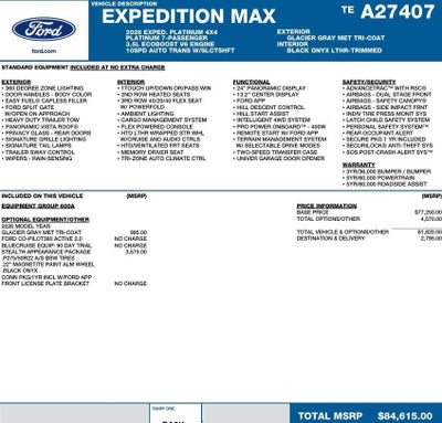 2026 Ford Expedition Max Platinum 4x4