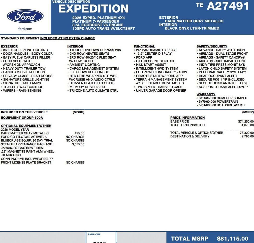 2026 Ford Expedition Platinum 4x4