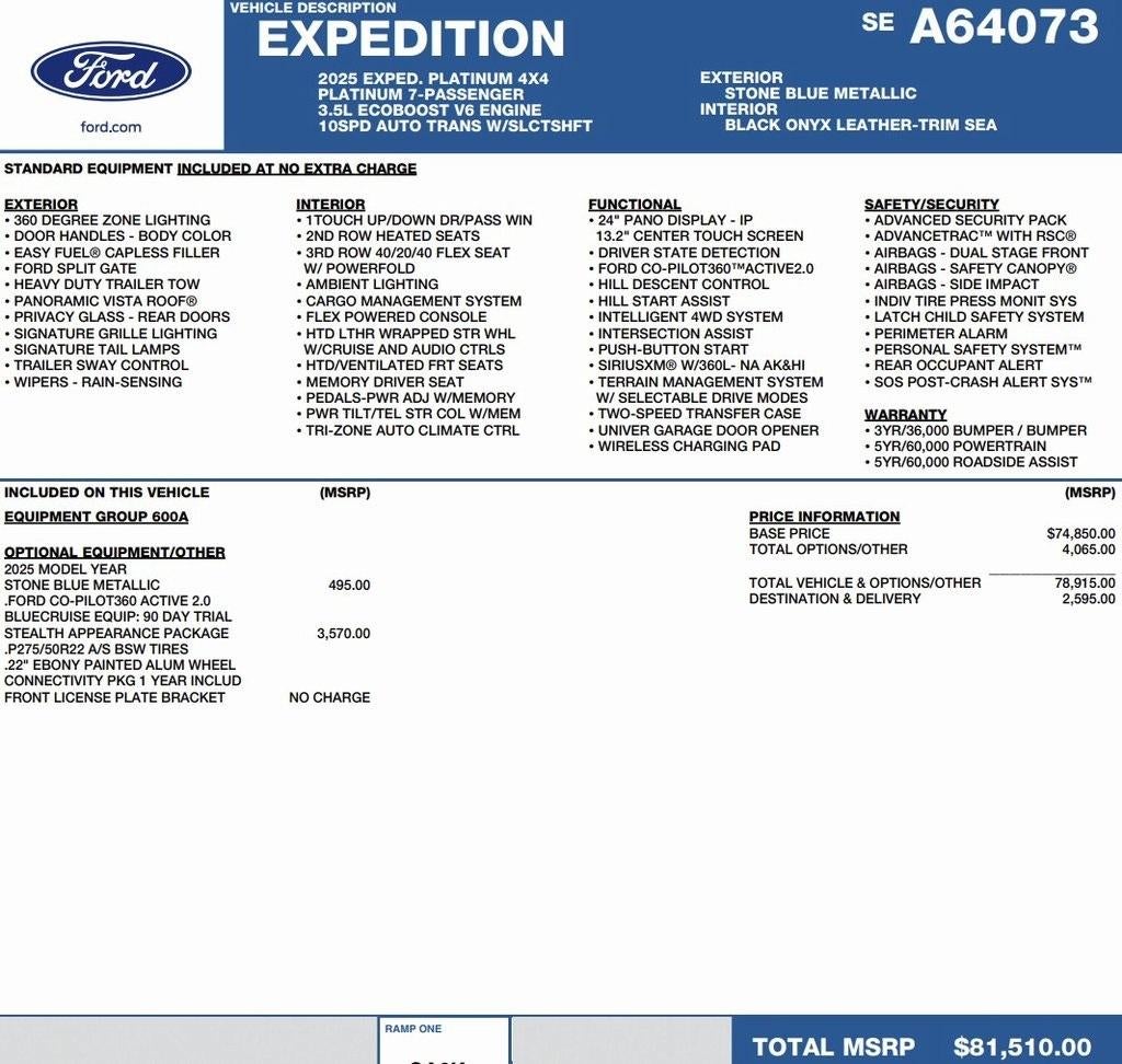 2025 Ford Expedition Platinum 4x4