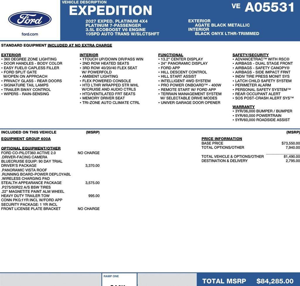 2027 Ford Expedition Platinum 4x4
