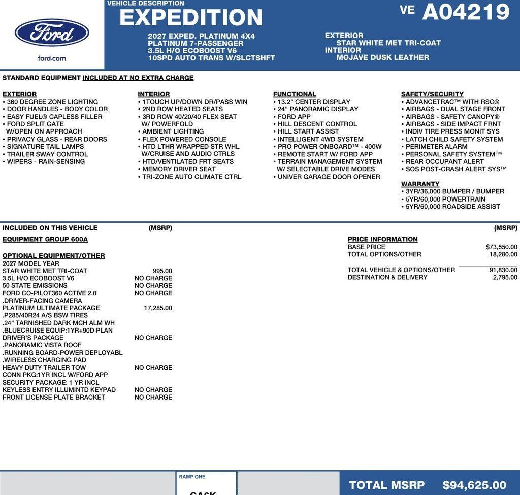 2027 Ford Expedition Platinum 4x4