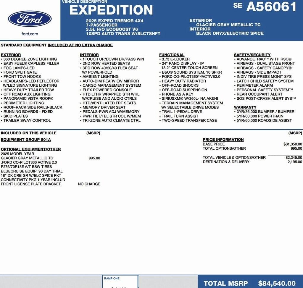 2025 Ford Expedition Tremor 4x4