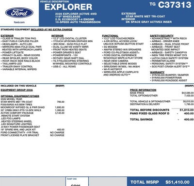 2026 Ford Explorer Active w/100A Pkg 4WD