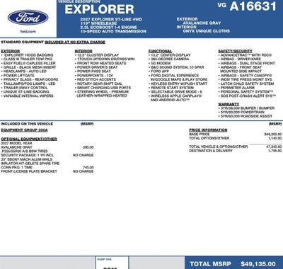 2027 Ford Explorer ST-Line 4WD