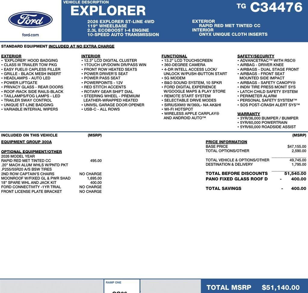 2026 Ford Explorer ST-Line 4WD