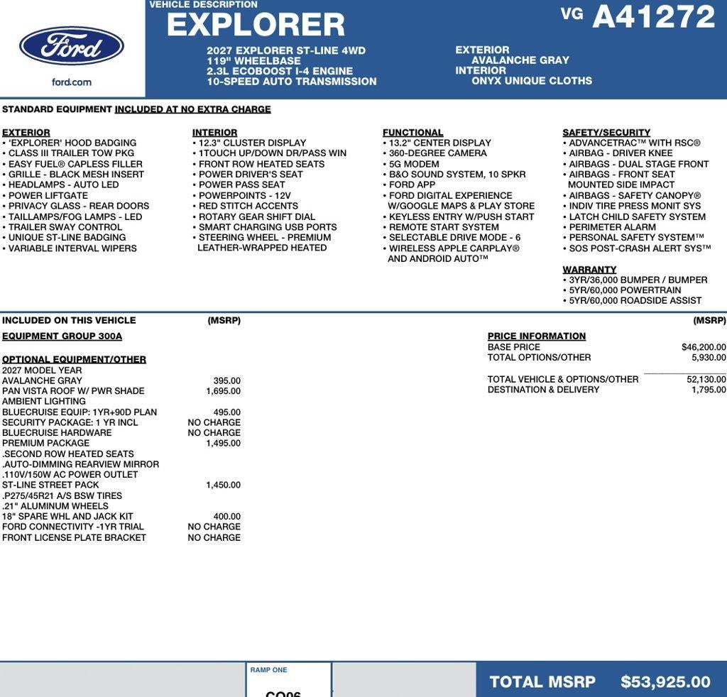 2027 Ford Explorer ST-Line 4WD