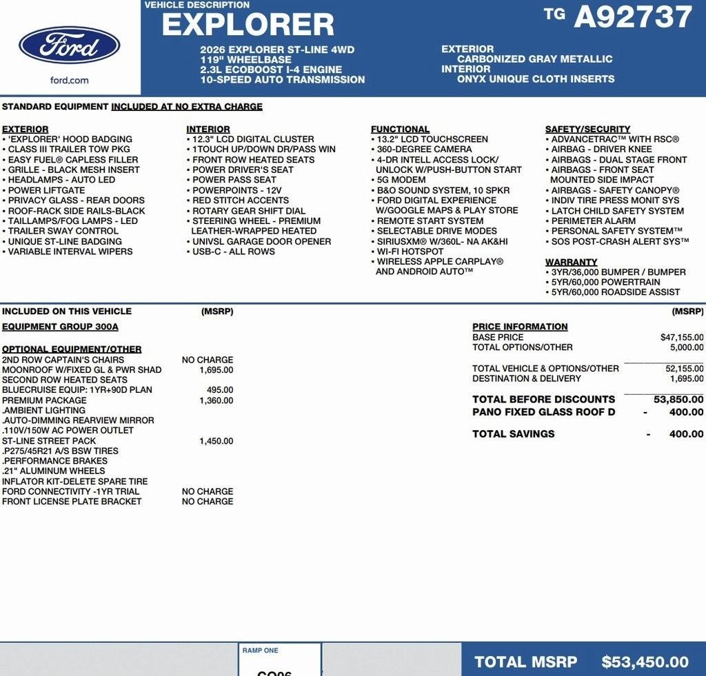 2026 Ford Explorer ST-Line 4WD