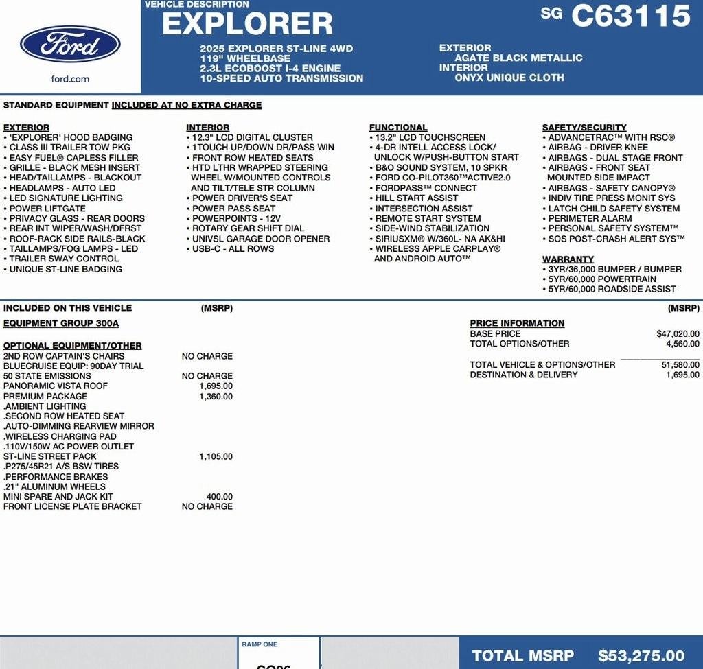2025 Ford Explorer ST-Line 4WD