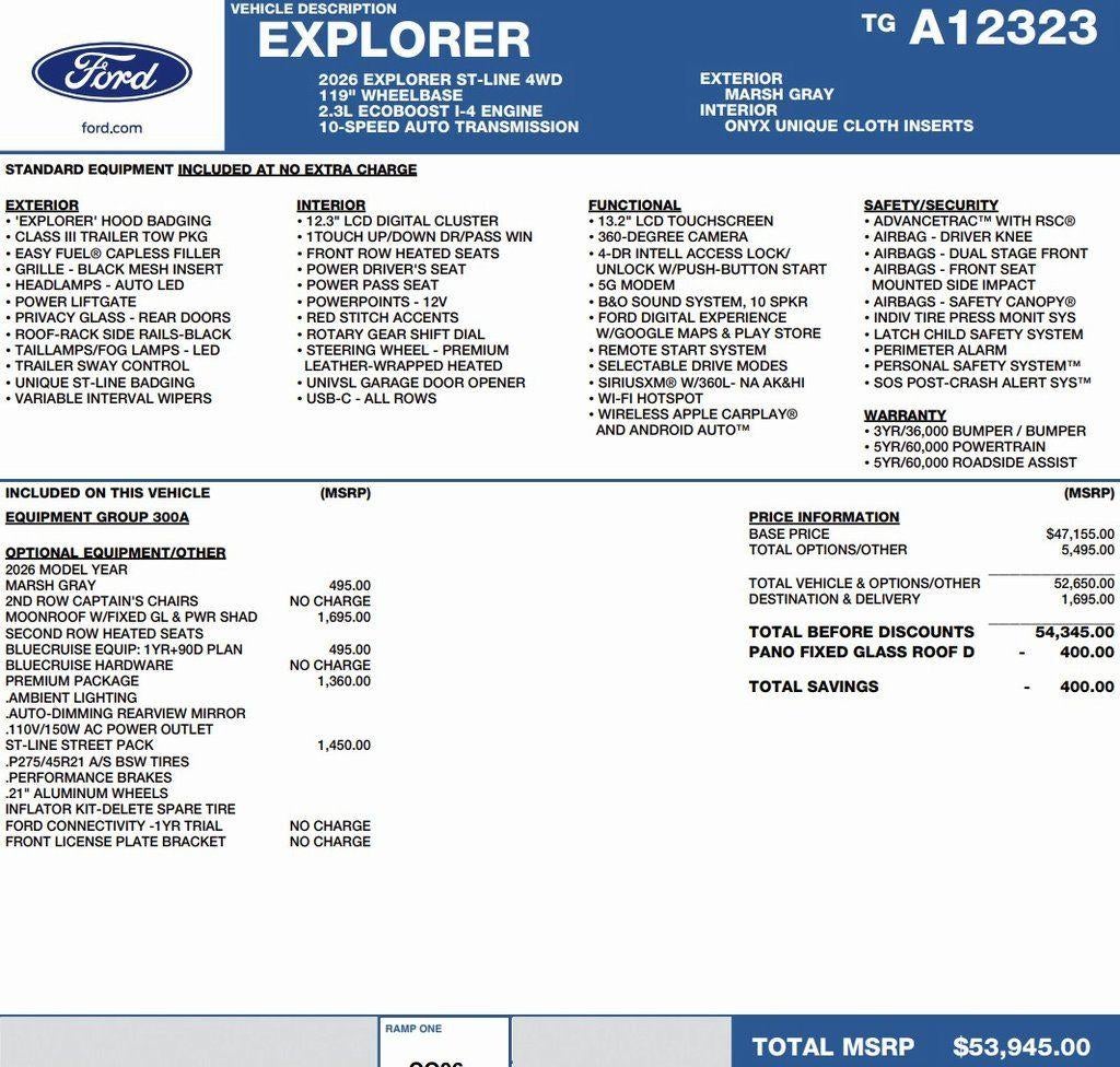 2026 Ford Explorer ST-Line 4WD