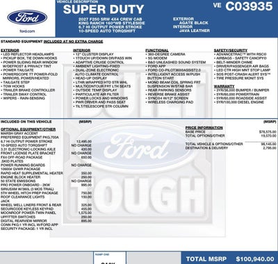 2027 Ford Super Duty F-250 SRW King Ranch 4WD Crew Cab 6.75' Box