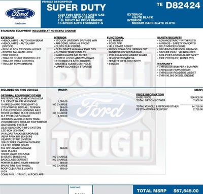 2026 Ford Super Duty F-250 SRW XLT 4WD Crew Cab 6.75' Box