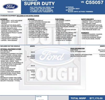 2027 Ford Super Duty F-250 SRW LARIAT 4WD Crew Cab 6.75' Box
