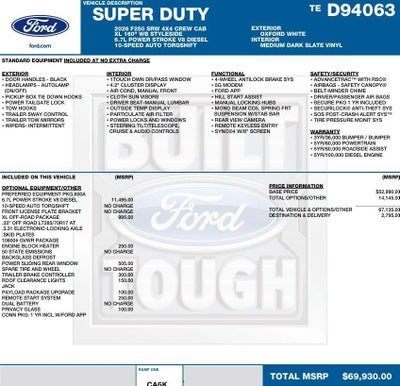 2026 Ford Super Duty F-250 SRW XL 4WD Crew Cab 6.75' Box