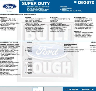 2026 Ford Super Duty F-250 SRW XL 4WD Crew Cab 6.75' Box