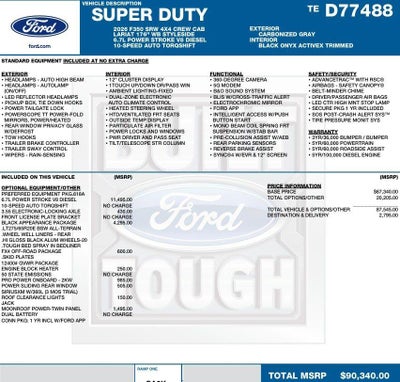 2026 Ford Super Duty F-350 SRW LARIAT 4WD Crew Cab 8' Box