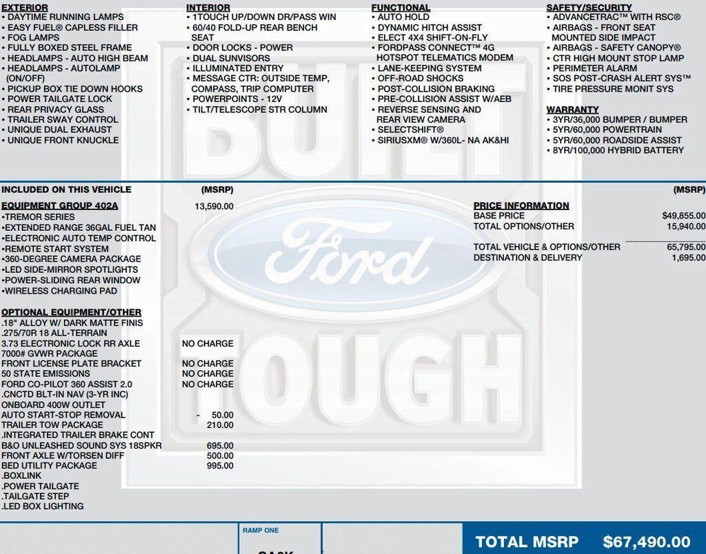 2022 Ford F-150 Tremor 4WD SuperCrew 5.5' Box