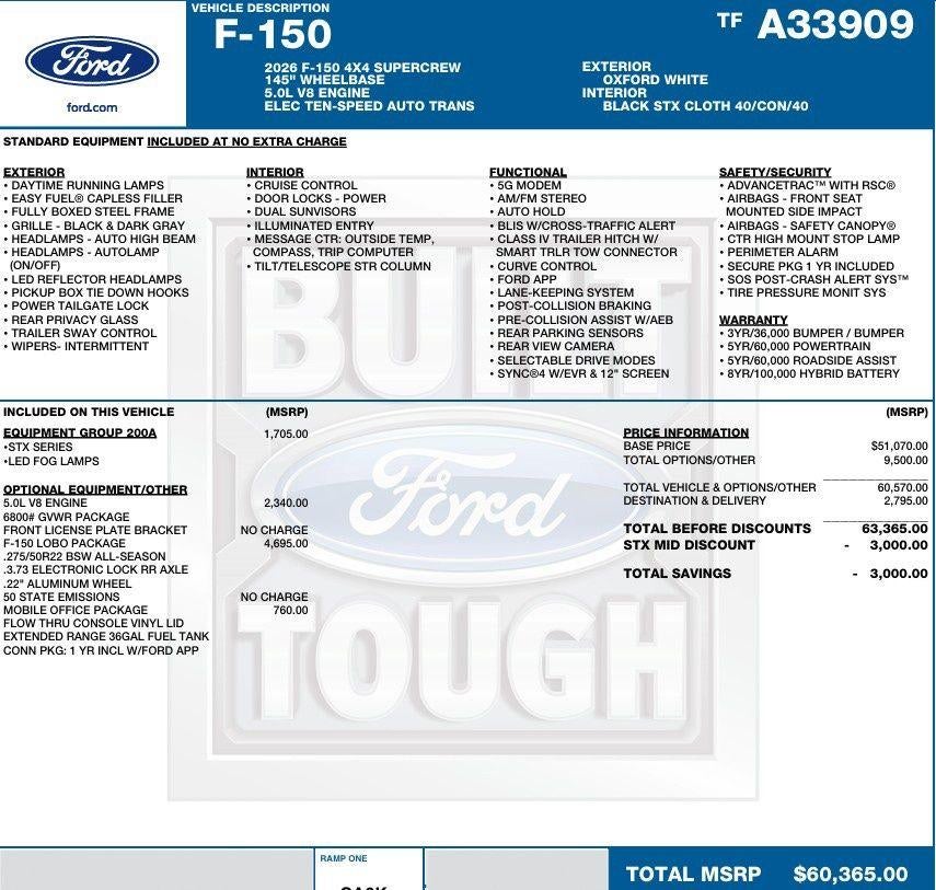 2026 Ford F-150 STX 4WD SuperCrew 5.5' Box