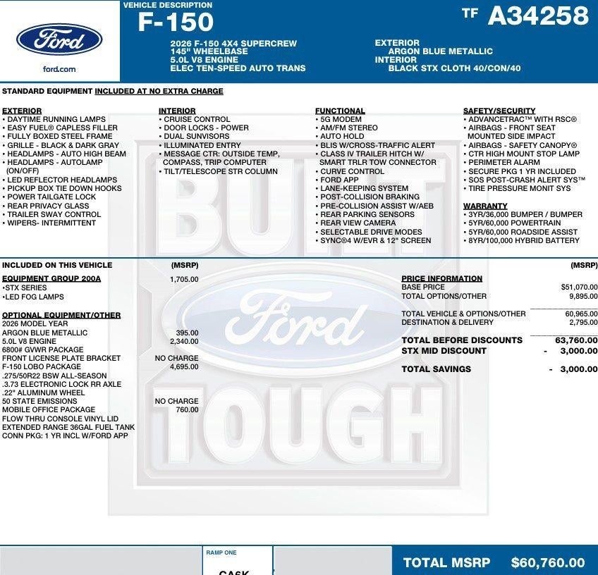 2026 Ford F-150 STX 4WD SuperCrew 5.5' Box
