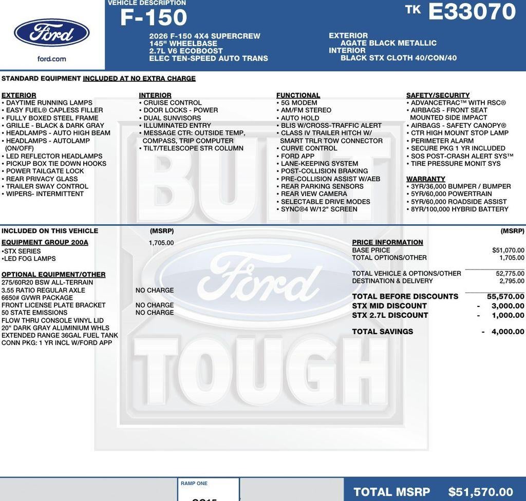 2026 Ford F-150 STX 4WD SuperCrew 5.5' Box