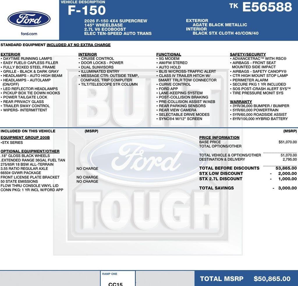 2026 Ford F-150 STX 4WD SuperCrew 5.5' Box